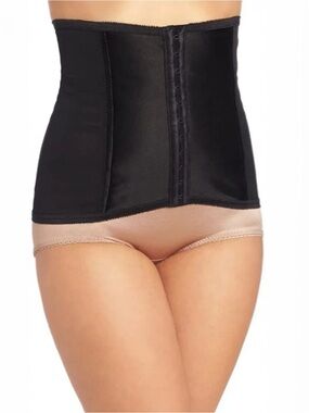 Rago Style 821 Black Shapette Powermesh Satin Panel Waist Cincher Size 5X / 40